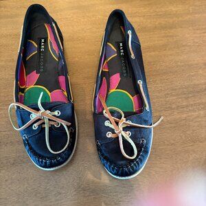 Preowned Marc Jacobs Black Suede Moc Toe Slip-On Moccasins/Loafers. Size 8.5